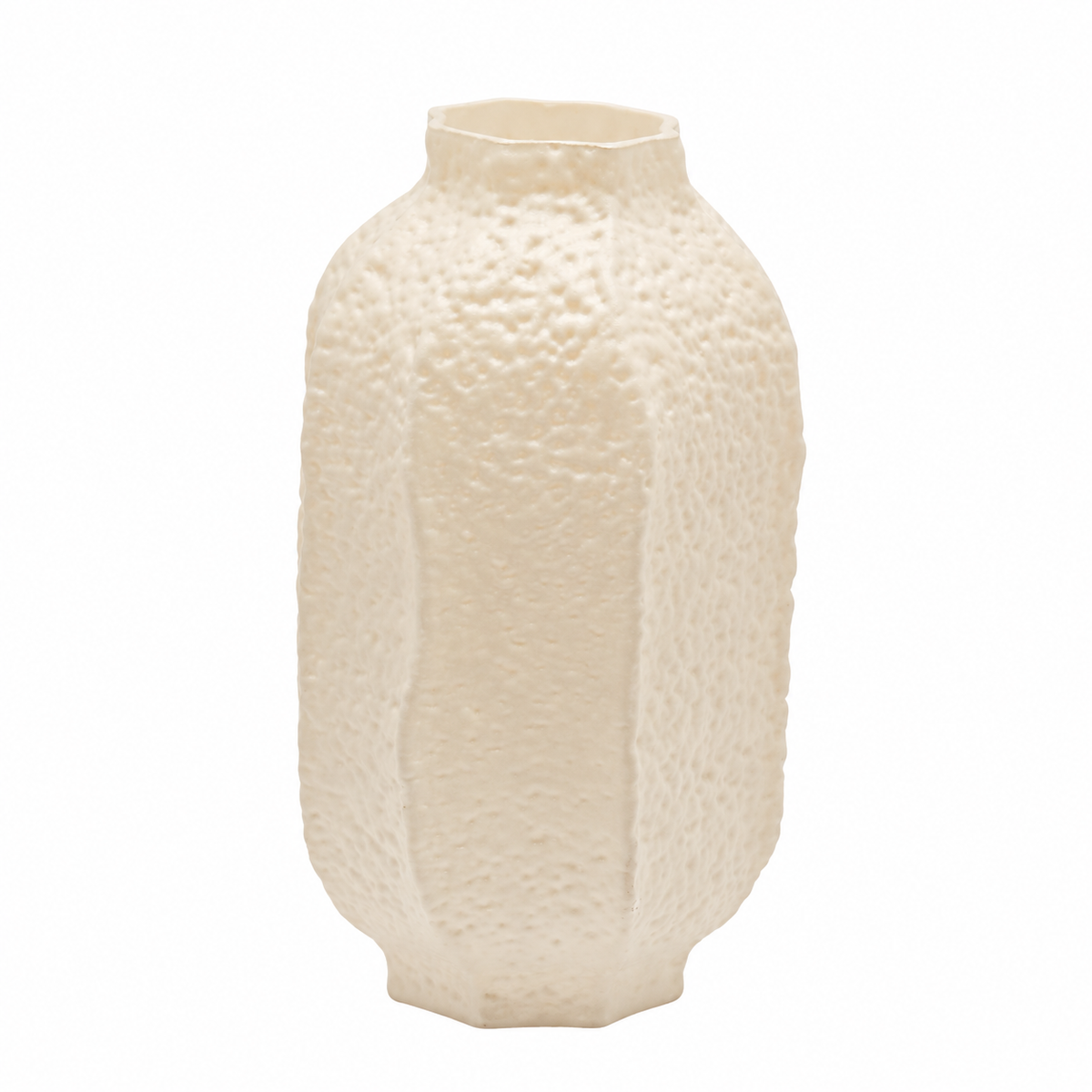 Vaso Primordial Avorio in vetro EDG Enzo De Gasperi H 30 × Ø 16,5 cm con finitura satinata e texture materica