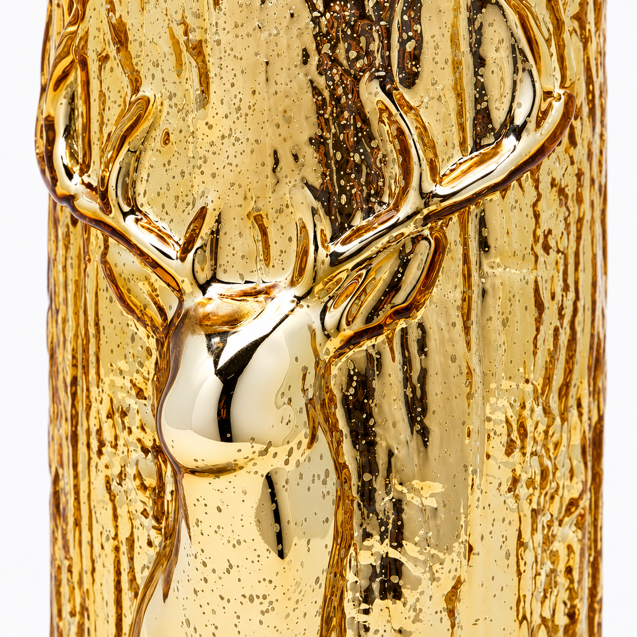 Vaso Renna Cilindro Oro EDG Enzo De Gasperi dettaglio decoro
