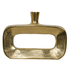 Vaso rettangolare in alluminio oro H21 cm con dimensioni 29 x 5 cm