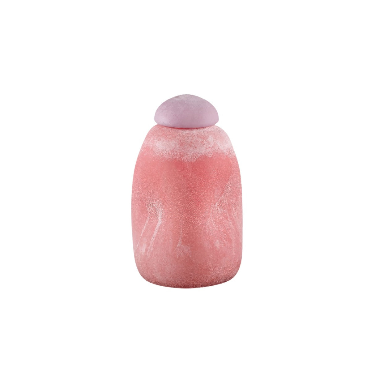 Vaso Karlie Rosa con Tappo Viola in Vetro Opaco | Vasi di Design in Vetro Colorato - 721819