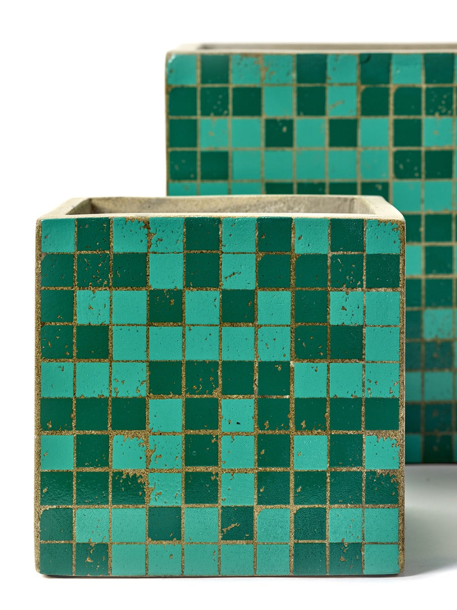 Vaso Marie Mosaico Green : Vasi in cemento design Marie Michielssen - CONFIG0263